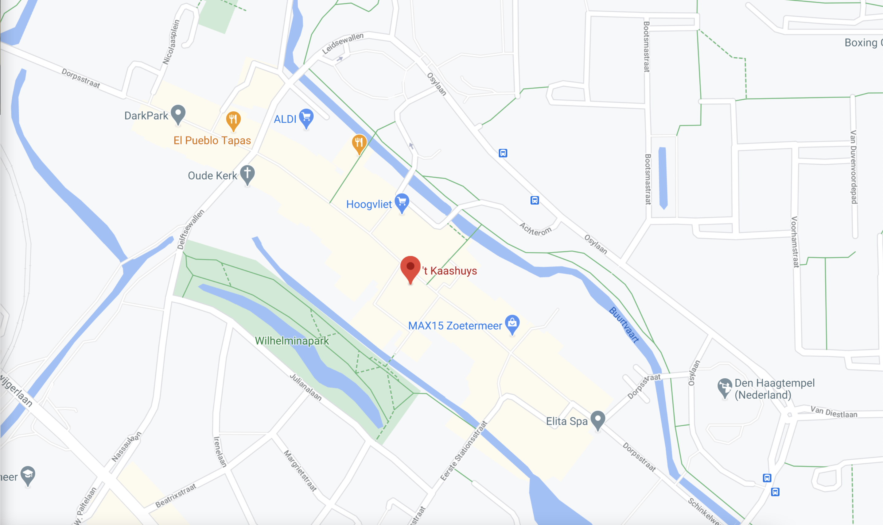 Kaart 't Kaashuys Zoetermeer